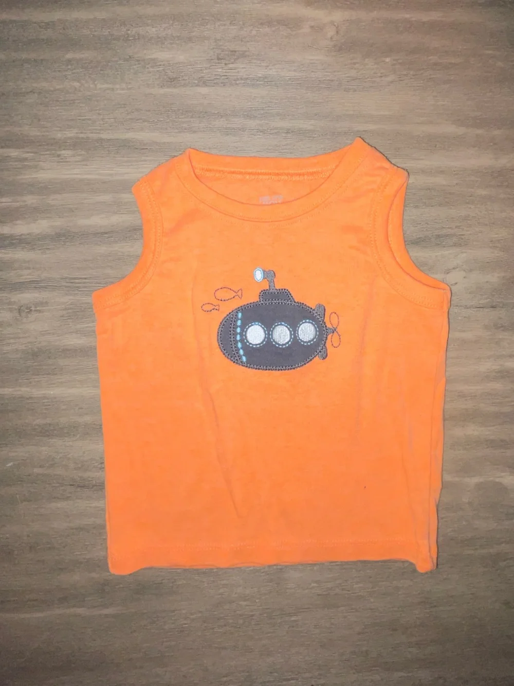 Carter's Orange Tank Top with Submarine Applique